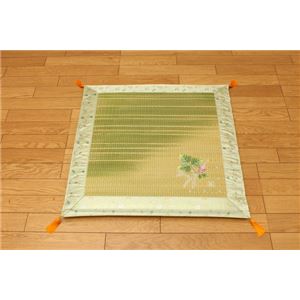 純国産 減農薬い草使用 御前（仏前）座布団 『彩花 環良草』 グリーン 約70×70cm