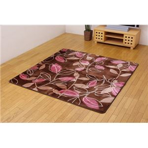 エチレンシート使用 蓄熱 ラグカーペット 『フォーゼ』 ブラウン 185×185cm