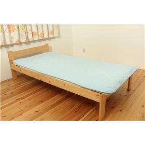 オーガニックコットン使用 敷パッド 『マドラス』 ブルー セミダブル 120×205cm