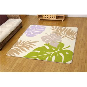 ホットカーペット対応 ラグ 『DXビガーツー』 ベージュ 185×185cm