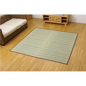 い草花ござ カーペット 『アロマ』 ブラウン 江戸間6畳（約261×352cm）