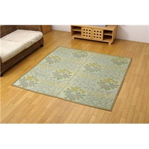 袋織 い草花ござ カーペット 『プラハ』 江戸間2畳(約174×174cm)