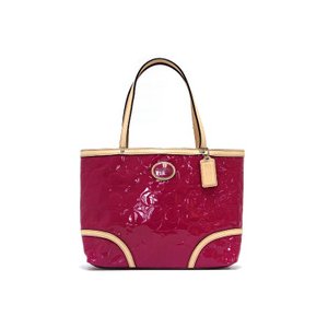 【COACH OUTLET】 コーチ ペイトン エンボスド シグネチャー パテント トップ ハンドル トート F48166 SVABOC