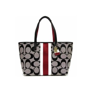 【COACH OUTLET】コーチ コーチ ハンプトンズ ウィークエンド シグネチャー ストライプ ミディアム トート /トートバッグ F19999 SVAXT