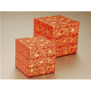 KZ2533 桜づくし4.0三段重（朱） 【Kaze-ya style・北市漆器店 】