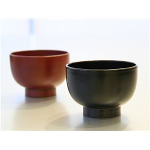 KZ2549 手塗うるしペア3.5みそ汁椀(溜・朱) 【Kaze-ya style・北市漆器店 】