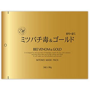 【MITOMO／美友】フェイスマスク・シートマスク5枚20セット 【MT1-A-6】ミツバチ毒＋ゴールド5枚入り20セット　100枚
