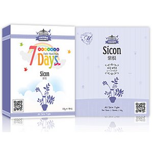 【ココマシートマスクパック】★9種類から選べる1箱★【COCOMA】【CM1-A-7】紫根 -７枚 4箱28枚