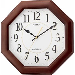 シチズン 自動点灯ライト付電波 8MYA16―006 電波掛時計 13-0418-065