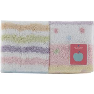 MFバスマット2枚 STドット MFふわふわバスマット2枚 STドット ストライプ／ドット 13-0121-045