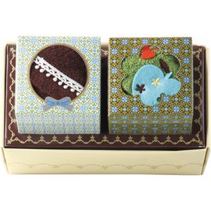 ショコリブ タオルセットGR 226214195フェイスタオル2枚GR グリーン 13-0064-114