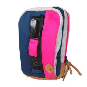 mega zip スウェットボディバッグ(NAVY/PINK) CB-330-03