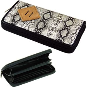 スネーク柄 ラウンドウォレット（BLACK） CWLT-003-01