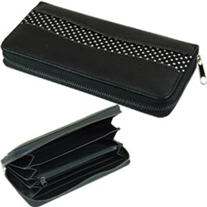 デザインラウンドウォレット（BLACK／ドット） CWLT-004-01