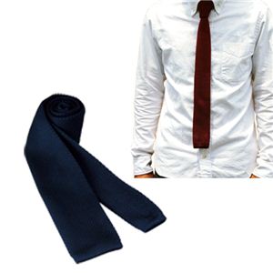 無地ニットタイ(NAVY) TIE-037-02