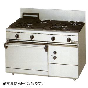 マルゼン ガスレンジ NEWパワークックシリーズ幅1200mm 5口コンロ+1オーブン RGR-1275B