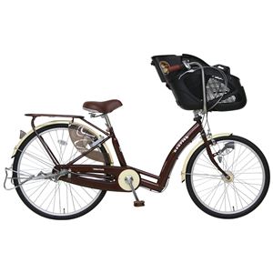 2013年モデル BorderOne（ボーダーワン） nourish Yell 内装3段変速 ダークブラウン／子乗せカゴ色：黒・黒 オートライト 【国内組立】 シティサイクル