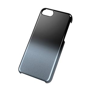 エレコム iPhone 5c用シェルカバー／グラデーション／液晶保護フィルム付／ブラック×シルバー PS-A13PVWBSV