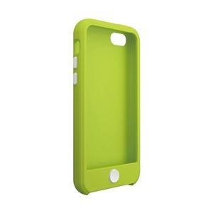 エレコム iPhone 5c用シリコンケース／液晶保護フィルム付／グリーン×ホワイト PS-A13SC2GN