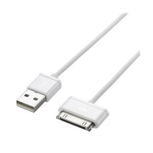 Logitec Dockコネクタ付充電・転送USBケーブル／MFi認証／ストレート／携帯売場用／1.0m／ホワイト LHC-UADH10WH