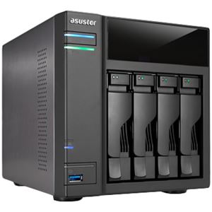 ASUSTOR NASケース Intel Atom CPU デュアルコア1.2GHz DDR3 1GBメモリ4ベイモデル AS-204TE