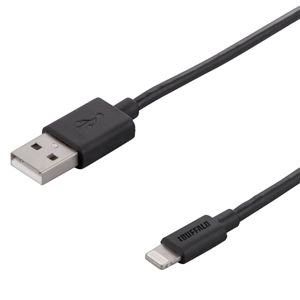 バッファロー（サプライ） USB2.0ケーブル（A to Lightning） MFi認証モデル 0.75m ブラック BSIPC10UL075BK