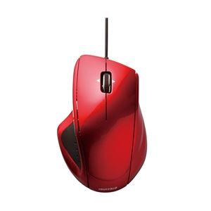 バッファロー(サプライ) 有線BlueLEDマウス 5ボタン/静音/横スクロールタイプ レッド BSMBU18RD