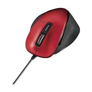 エレコム USB BlueLEDマウス/有線/EX-G/5ボタン/握りの極み/S/レッド M-XG4UBRD