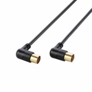 [ELECOM（エレコム）] （L型-ストレート）地デジ／BS／CS対応アンテナケーブル（L型-ストレート）[10m] AV-ATLS100BK