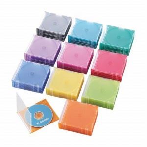[ELECOM（エレコム）] カラフルなスリムCD／DVD／Blu-rayケース[100枚入り：全10色・各10枚] CCD-017XL10C