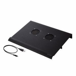 [ELECOM（エレコム）] ハイパワーダブルファン採用ノートパソコン用冷却台[15.4型ワイド対応（15 ～17型ワイド）] SX-CL08LBK