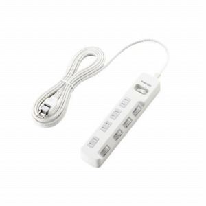 [ELECOM（エレコム）] 一括＆個別スイッチ付 雷ガードタップ[2P式4個口5.0m] T-K05-2450WH