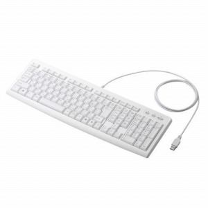 [ELECOM（エレコム）] USB接続 スタンダードフルキーボード TK-FCM007WH