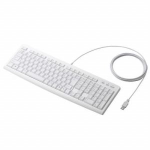 [ELECOM（エレコム）] USB接続 3mロングケーブルフルキーボード TK-FCM009WH