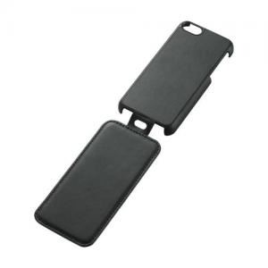 [ELECOM（エレコム）] iPhone 5c用ソフトレザーカバー縦フラップ／ブラック PS-A13PLFTBK