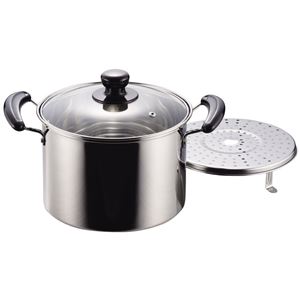 パール金属 NEWだんらん ステンレス製ガラス蓋付兼用鍋 22cm H-5872