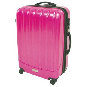 パール金属 トラベルスーツケース TSAロック付きダブルファスナータイプ (M) ピンク