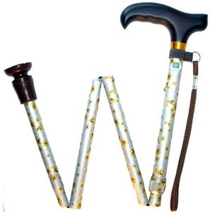 ステッキ AJ 折畳 花柄YELLOW