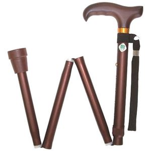 ステッキ AJ 折畳 ブラウン