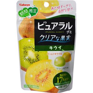 【ケース販売】【期間限定】カバヤ ピュアラルグミ クリアな果実 キウイ 50g×6個×21セット