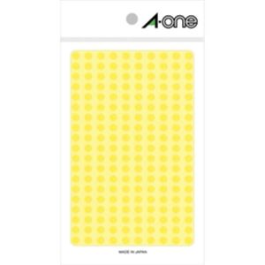 エーワン カラーラベル 丸 5mm 黄 9シート入 07064×14セット