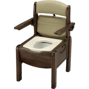 リッチェル ポータブルトイレきらく FJ型 普通便座 ブラウン