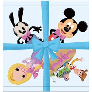 ディズニー ハピネスリボン ウォッシュタオル ブルー×5セット