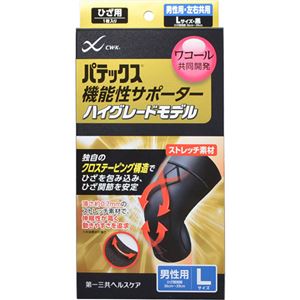 パテックス 機能性サポーター ハイグレードモデル ひざ用 男性用 L 黒×2セット