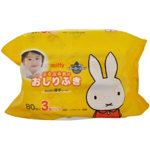 ミッフィー ぷるぷる肌のおしりふき 80枚×3個パック×9セット
