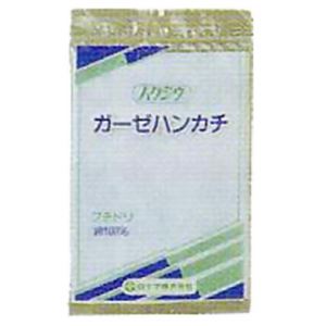 ガーゼハンカチ フチドリ シロ×16セット