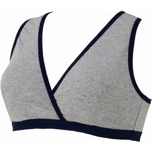 マタニティスポーツ風ハーフトップ クロスオープン(ノンワイヤー) L グレー 6540158×3セット