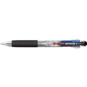 トンボ鉛筆 3色油性ボールペン リポーター3 0.7mm 透明 BC-TRC20×14セット