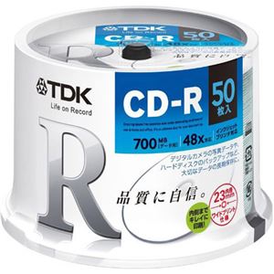 （まとめ買い）TDK PCデータ用 CD-R 700MB 48倍速対応 ホワイトディスク 50枚 CD-R80PWDX50PE×10セット