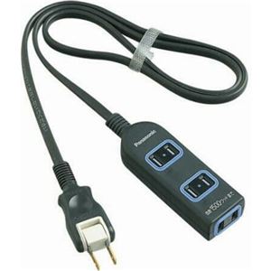 （まとめ買い）パナソニック ザ・タップX(安全設計扉・パッキン付) 3個口 1m ブラック WHA2513BKP×10セット